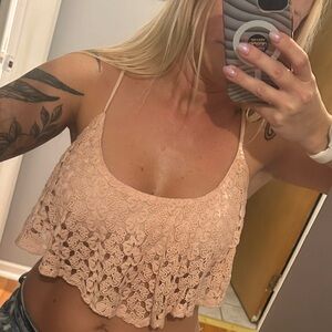 Peachy pink crop top